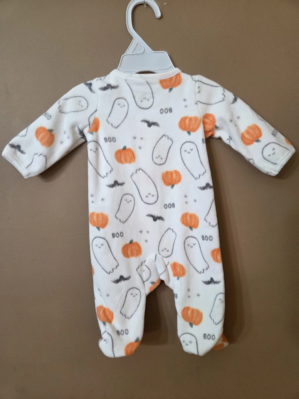 Carter's Orange & White Halloween Pumpkin Footed One-Pieces (2-Pack)